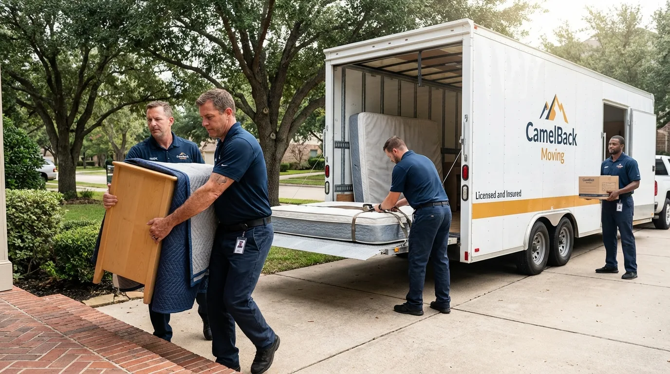 Crew loading residential truck for cross-state move from Sardis, GA
